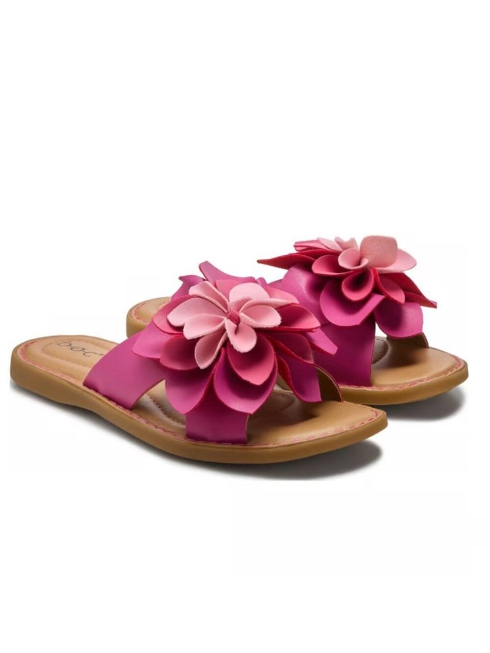 b.o.c. Kasia Flat Flower Slip On Sandal Large Pink Fuchsia Size 9